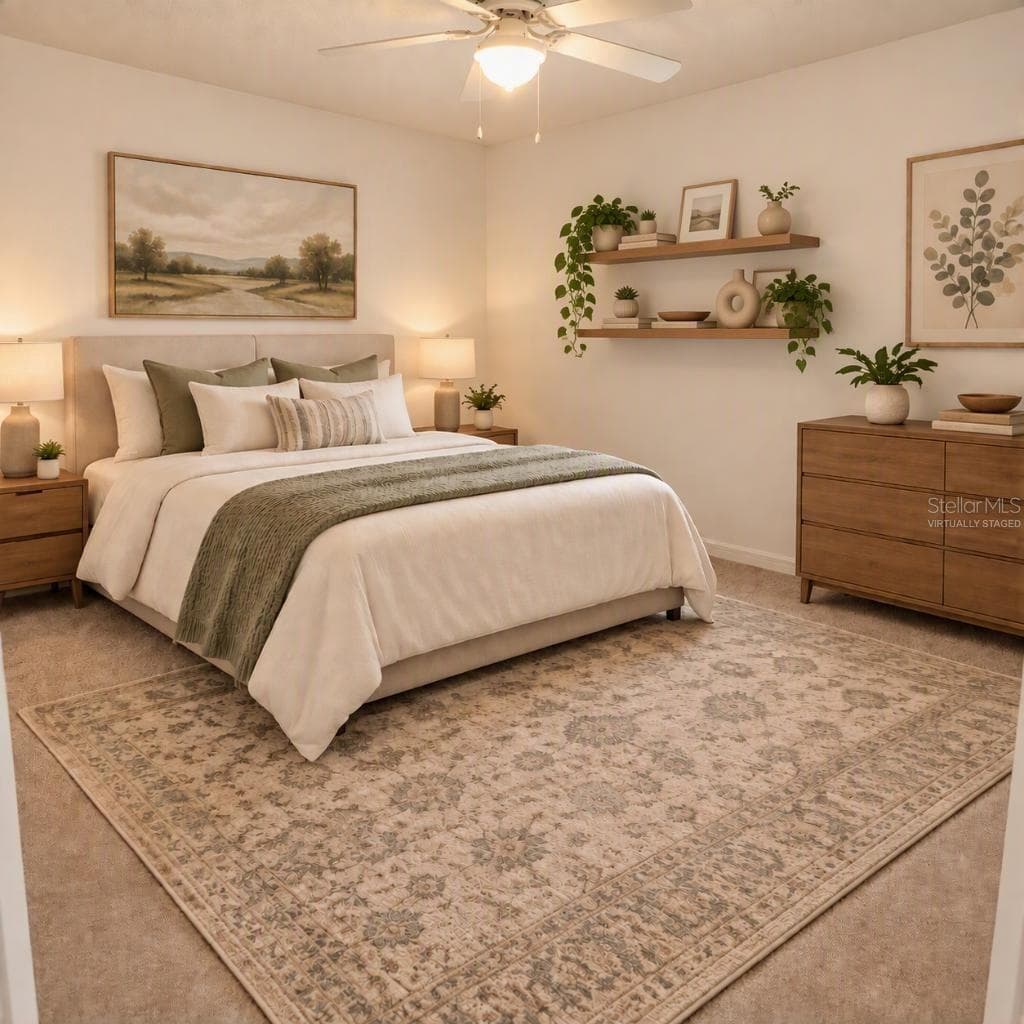 Virtually staged master bedroom - 2160 EOLA CT, OVIEDO