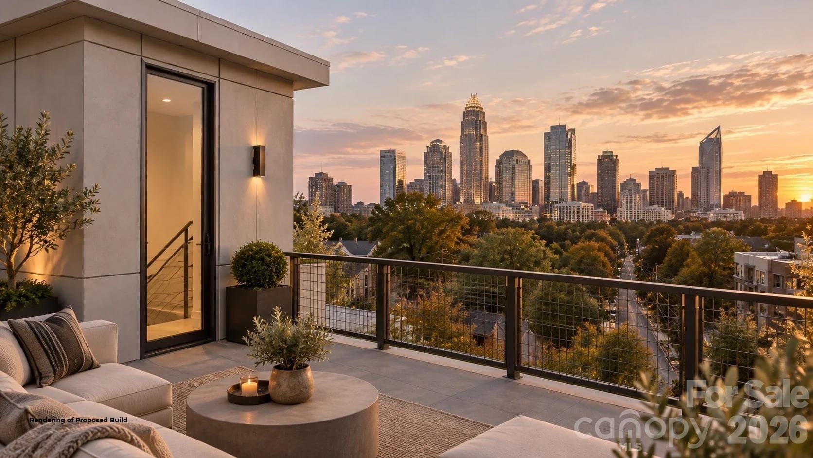 Balcony view from rendering of possible building plan - 1515 W 5th Street, Charlotte