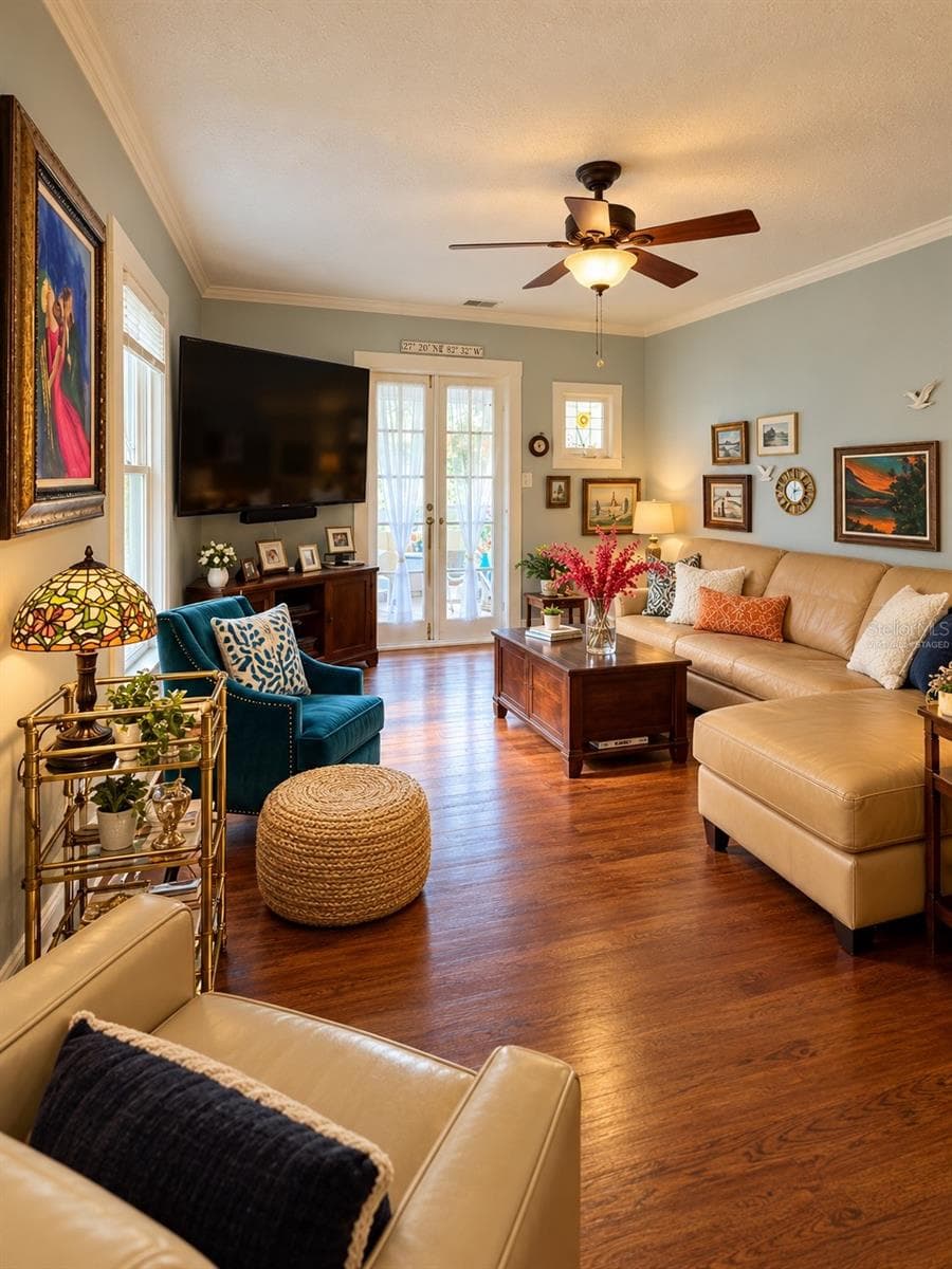 Living Room - Virtually Staged - 1777 ALTA VISTA ST, SARASOTA