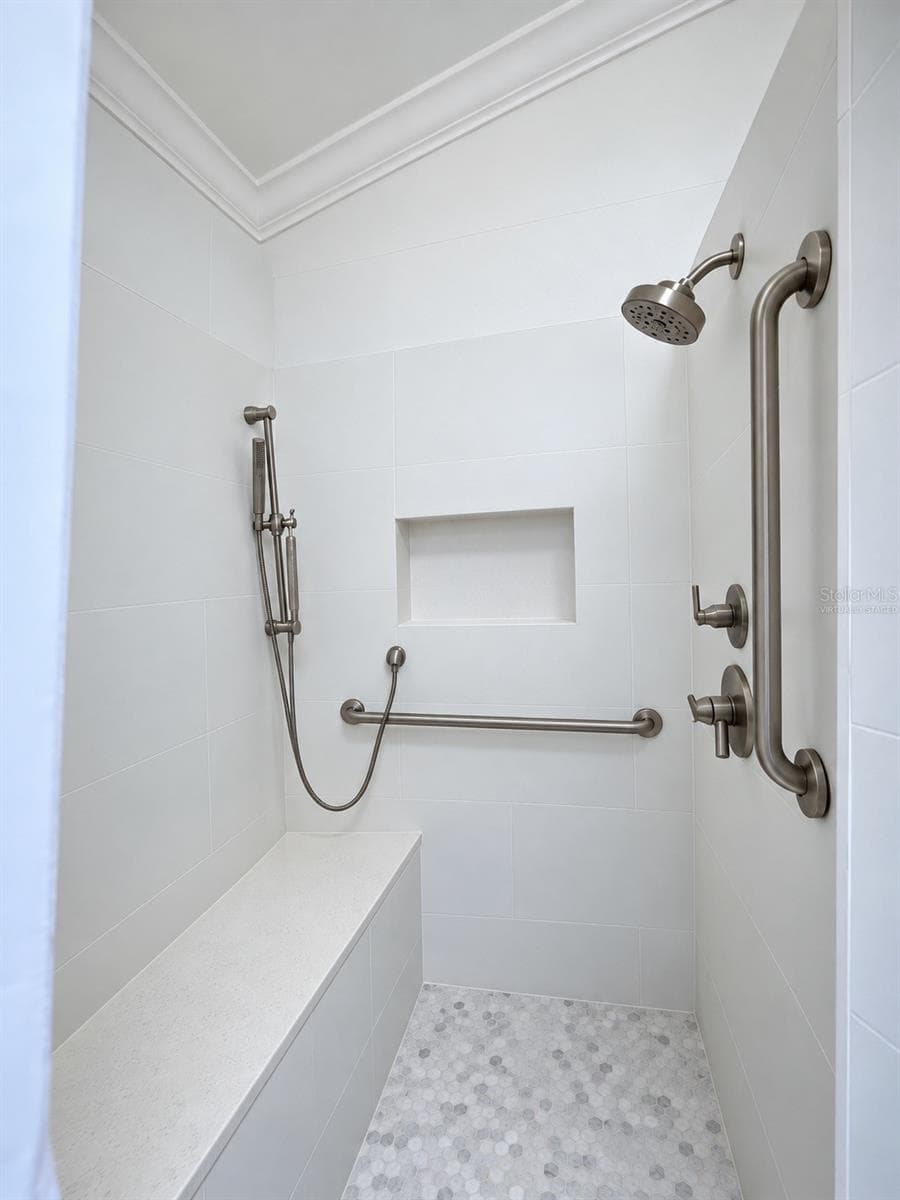 Primary Shower - Virtually Staged - 1777 ALTA VISTA ST, SARASOTA