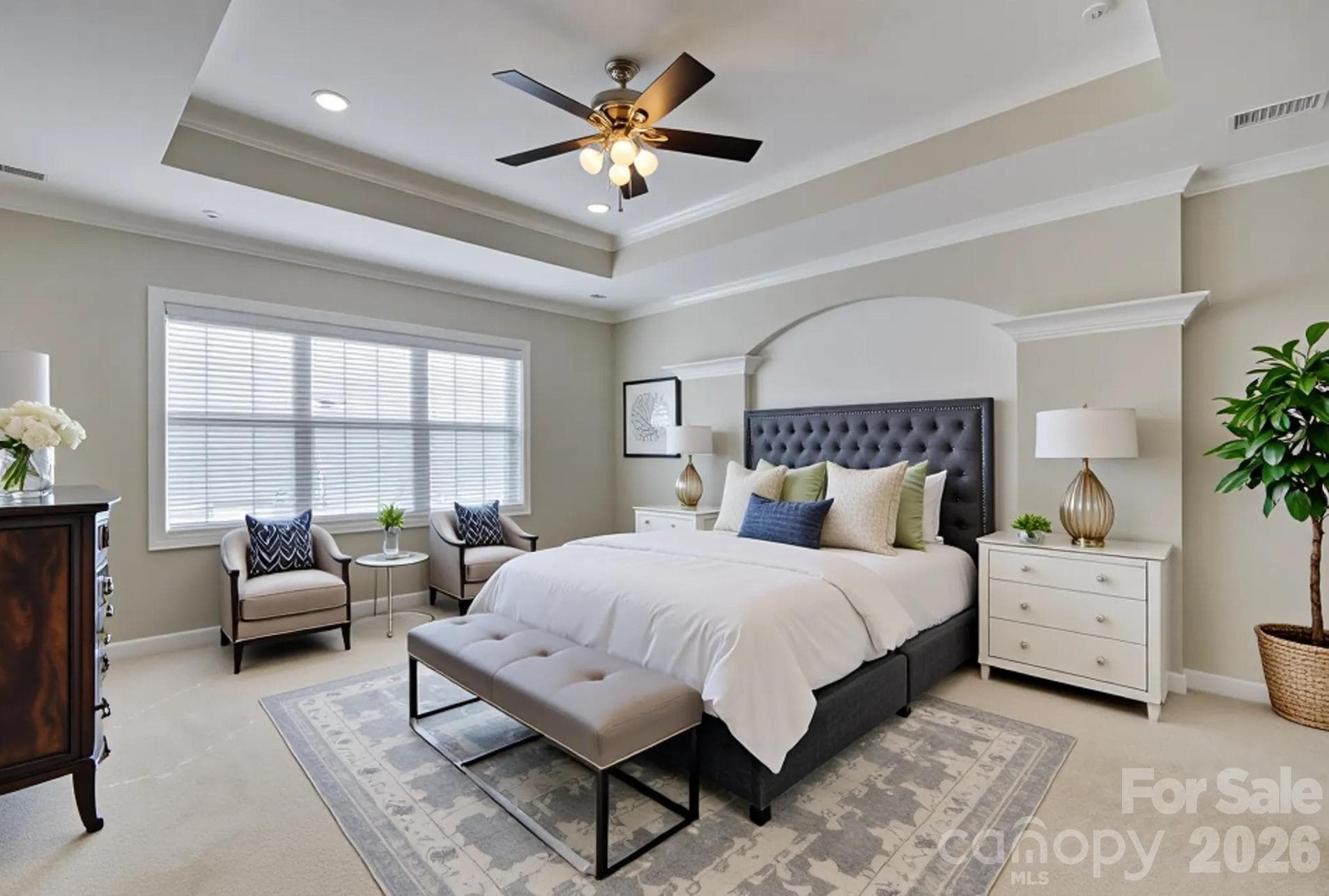 Virtually staged primary suite - 13700 Glen Abbey Drive, Charlotte