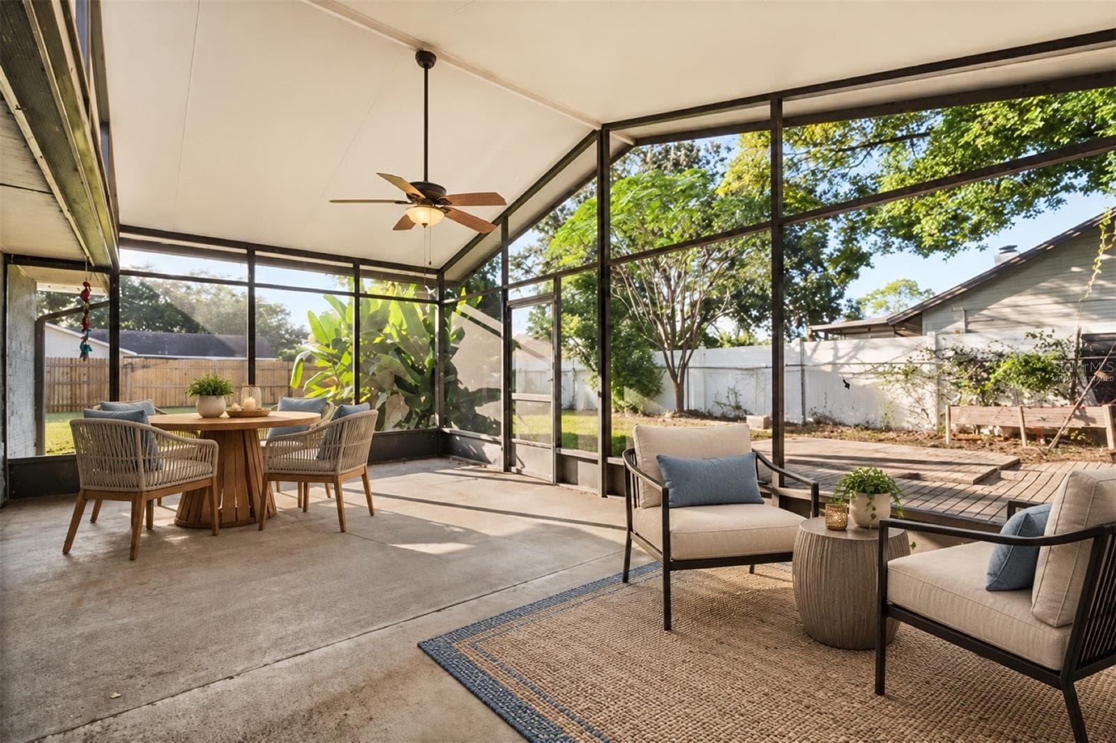 Covered rear porch- Virtually staged - 5125 FORMBY DR, ORLANDO