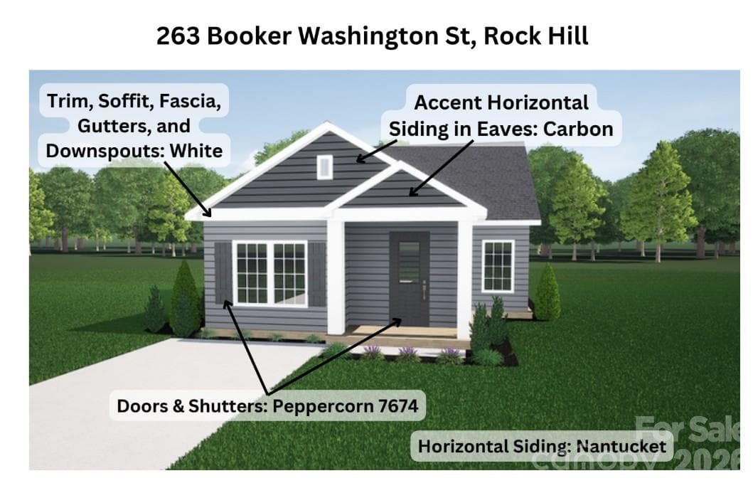 Exterior Color Selections - 263 Booker Washington Street, Rock Hill