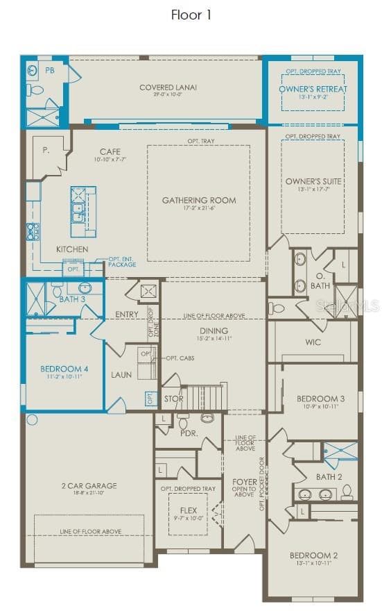 Floor Plan - Floor One - 5599 BANYAN BAY ROAD, ST CLOUD