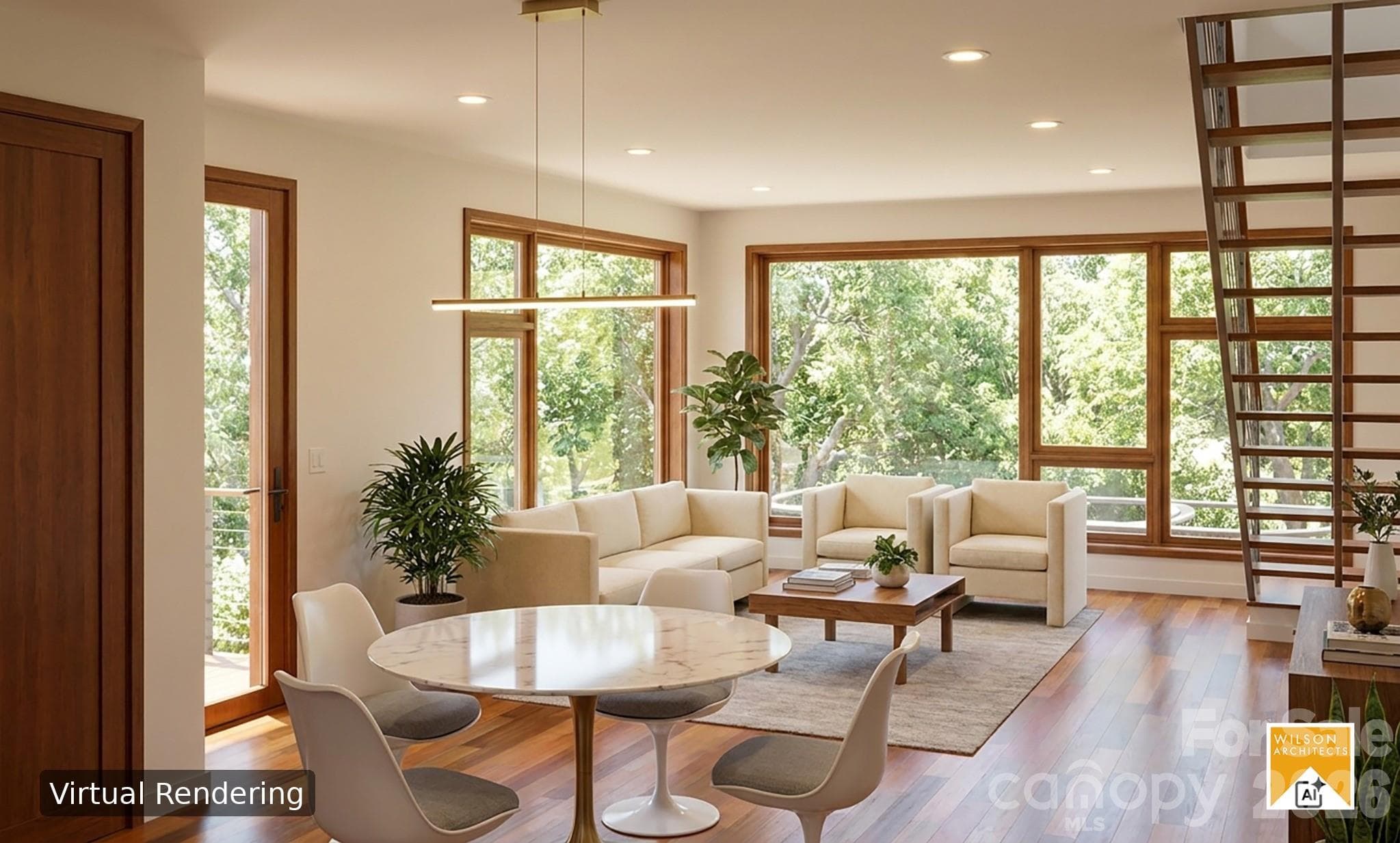 Large Andersen windows throughout for light and bright living. Virtual Rendering by Wilson Architects. - 31 Trade Street, Asheville