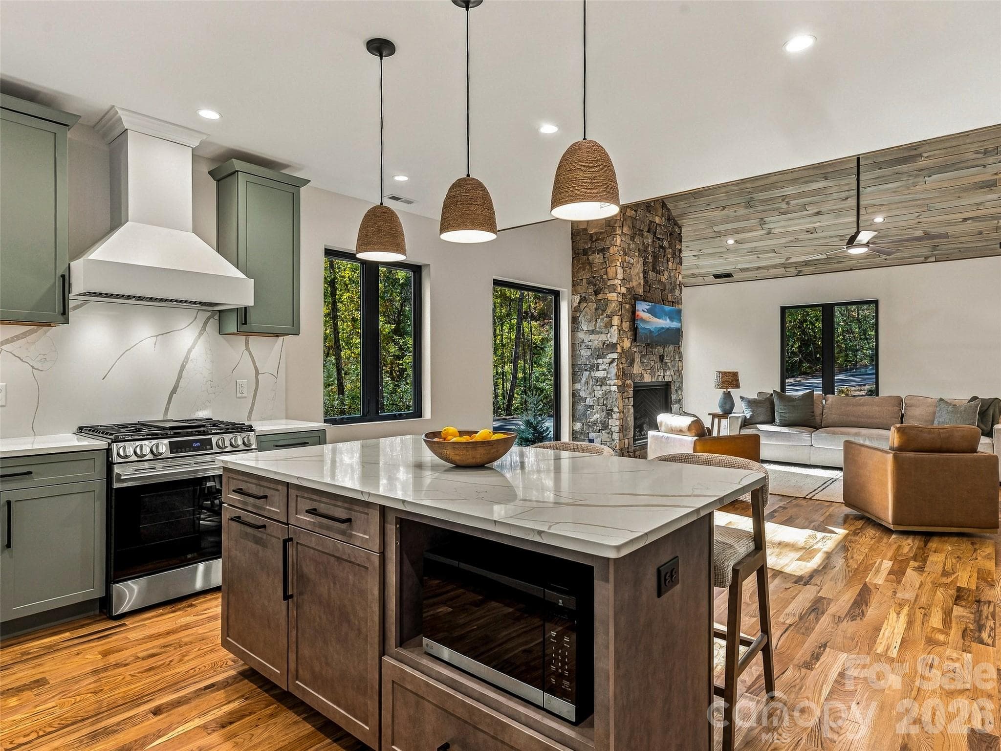 Open into Dining and Living Area - 384 Green Hollow Lane, Brevard