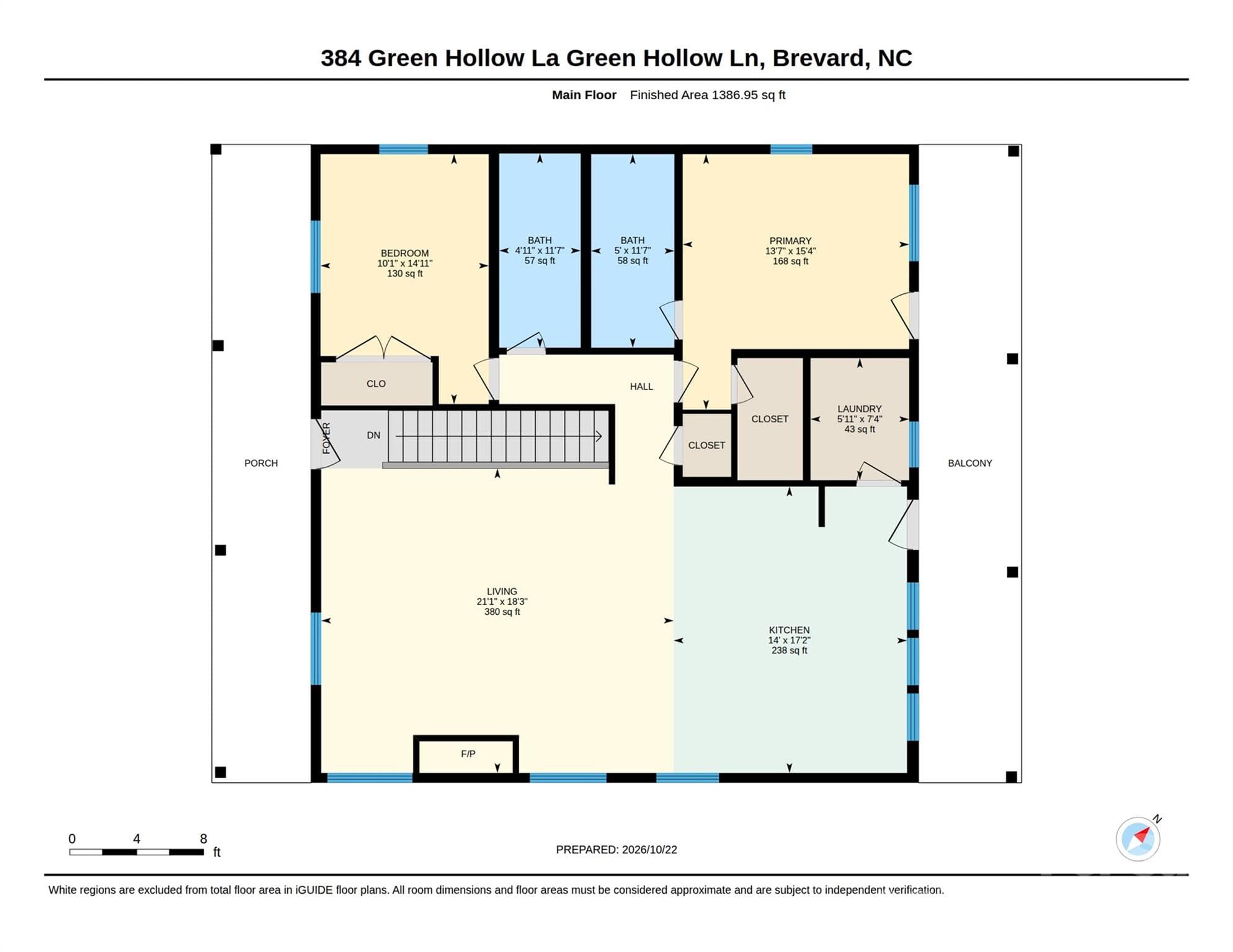 Main Level Floorplan - 384 Green Hollow Lane, Brevard
