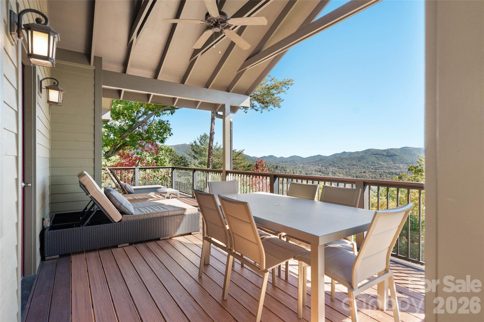 Covered outdoor dining area along with open air deck to capture the pure mountain air and sun. - 351 Chapel Road, Black Mountain