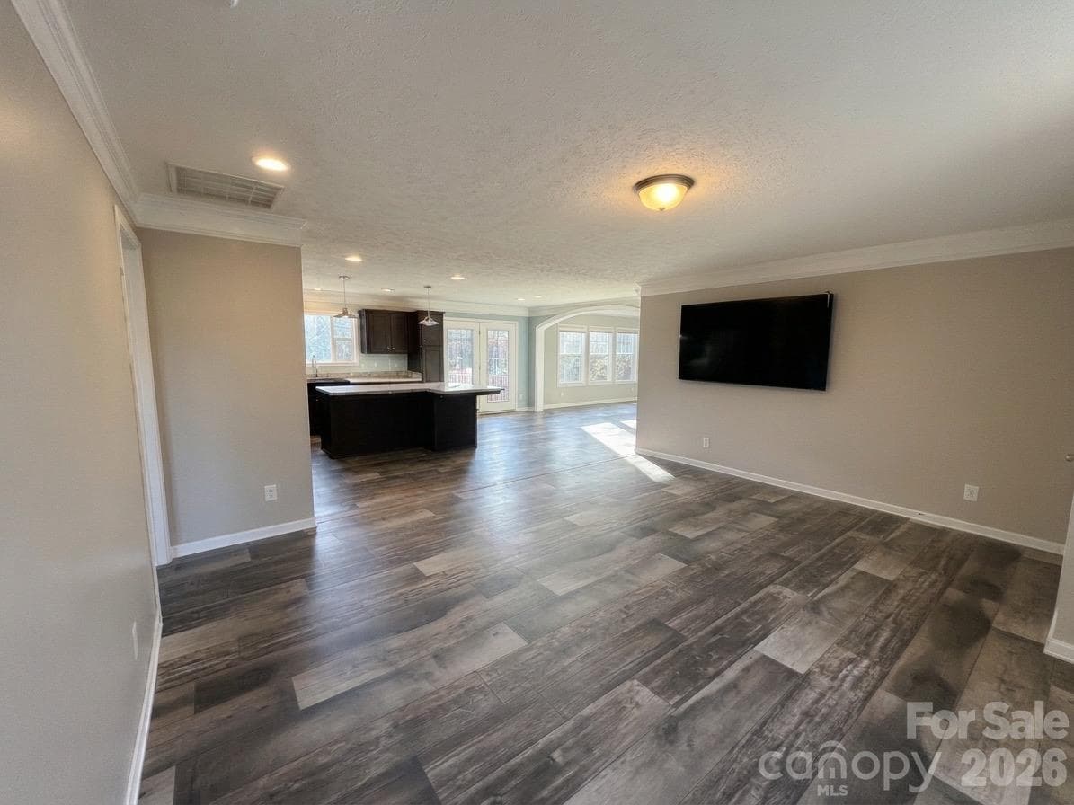 Open living/kitchen/dining room - 213 Big Oak Road, Hendersonville