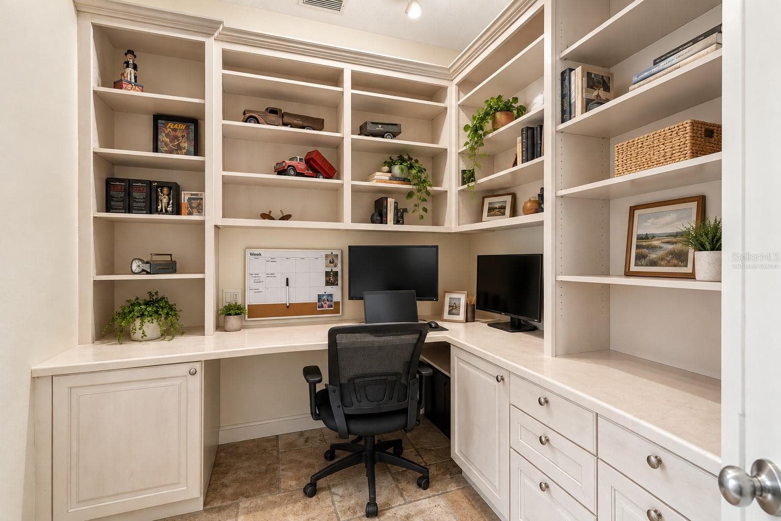 OFFICE WITH LARGE BAY WINDOW WITH A TROPICAL VIEW- virtually staged - 5914 99TH ST EAST, BRADENTON
