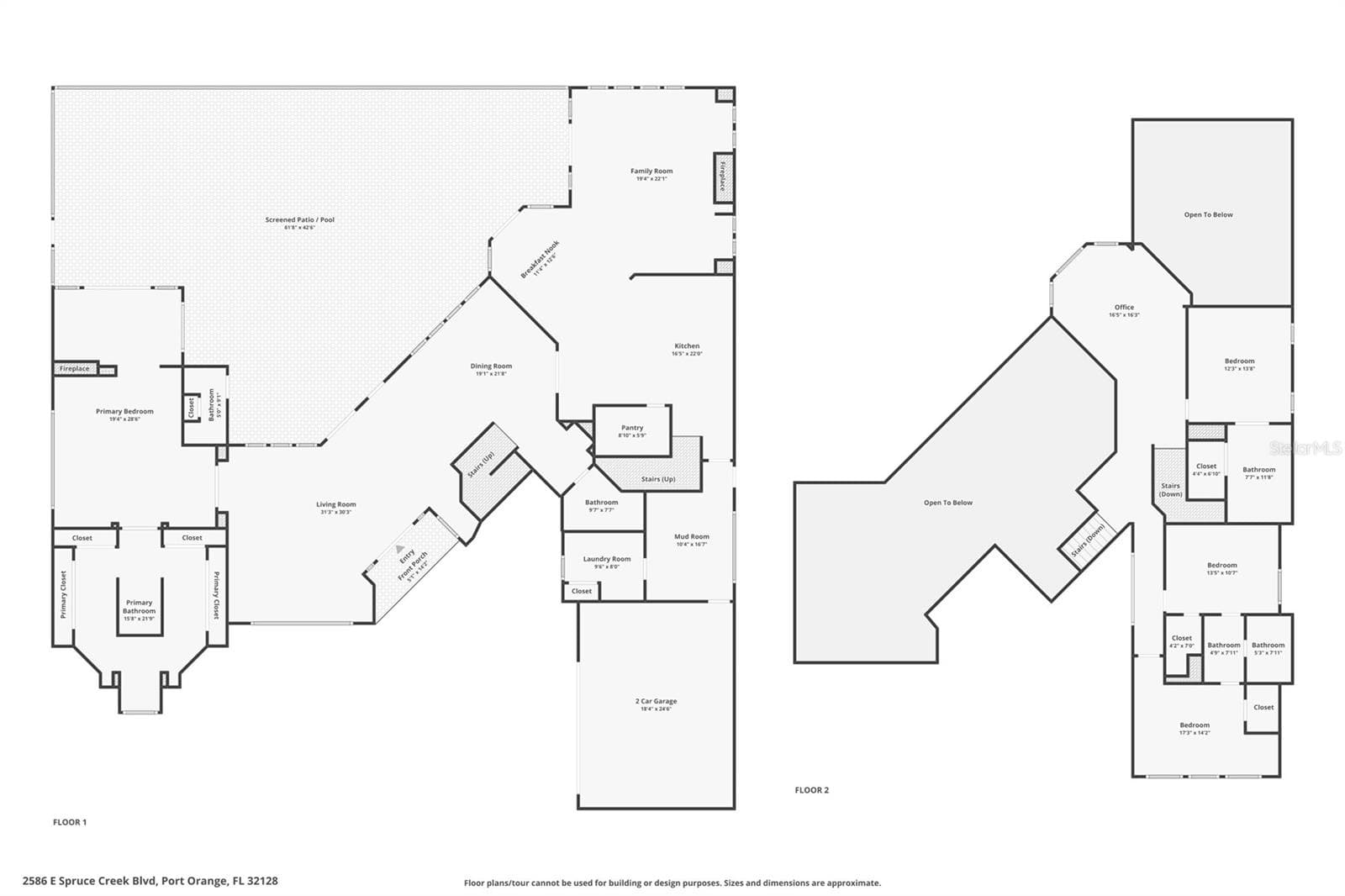 FLOOR PLANS - 2586 E SPRUCE CREEK BLVD, PORT ORANGE