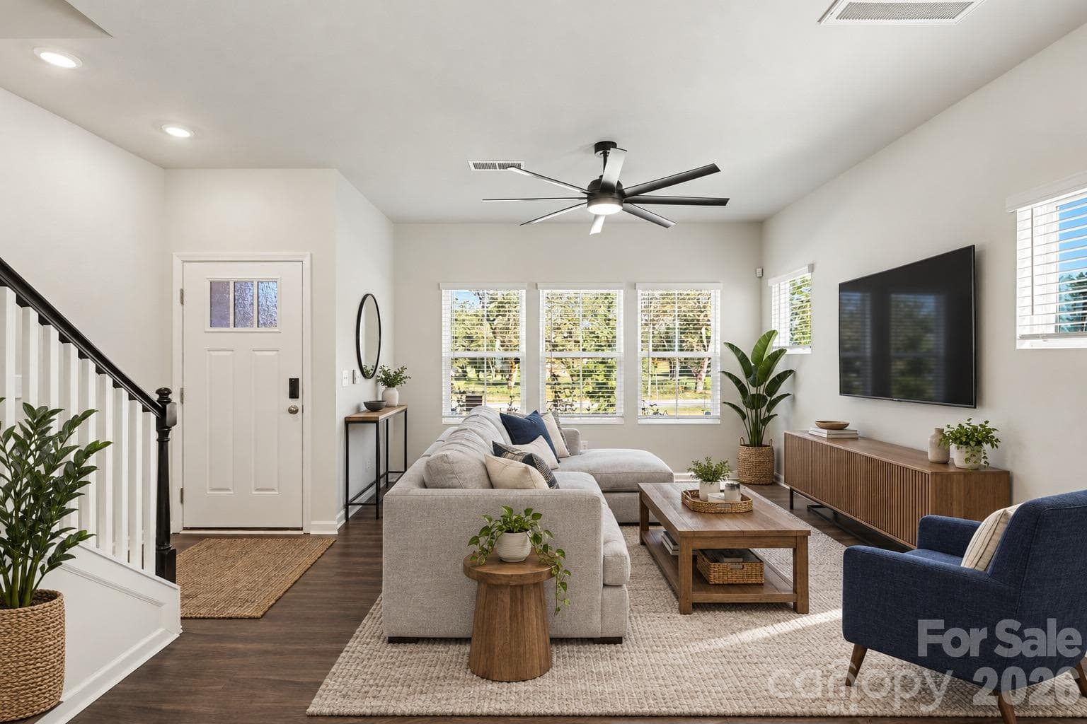 Digitally staged living room ideas. - 4714 Lakeview Road, Charlotte