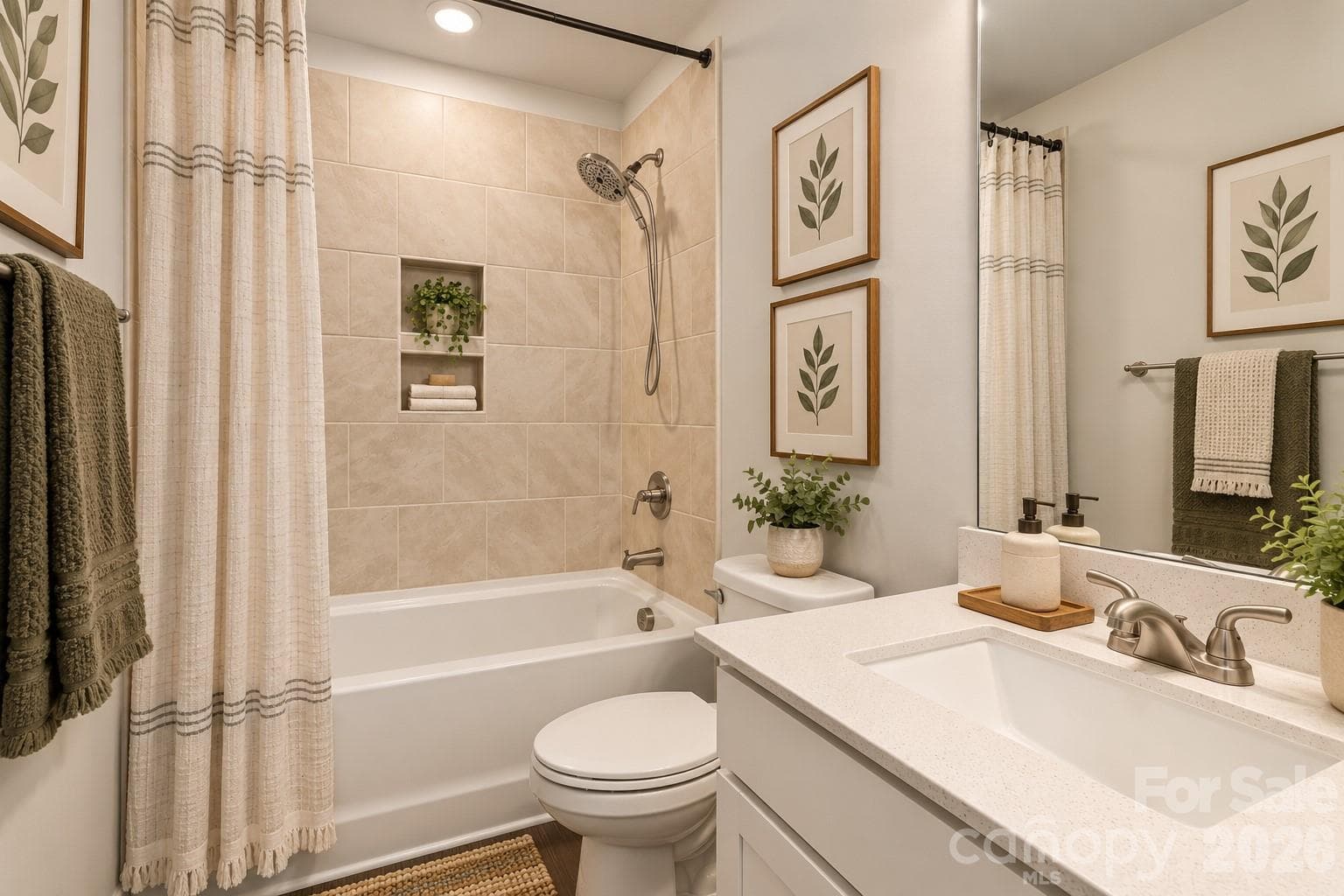 Digitally staged secondary full bath. - 4714 Lakeview Road, Charlotte