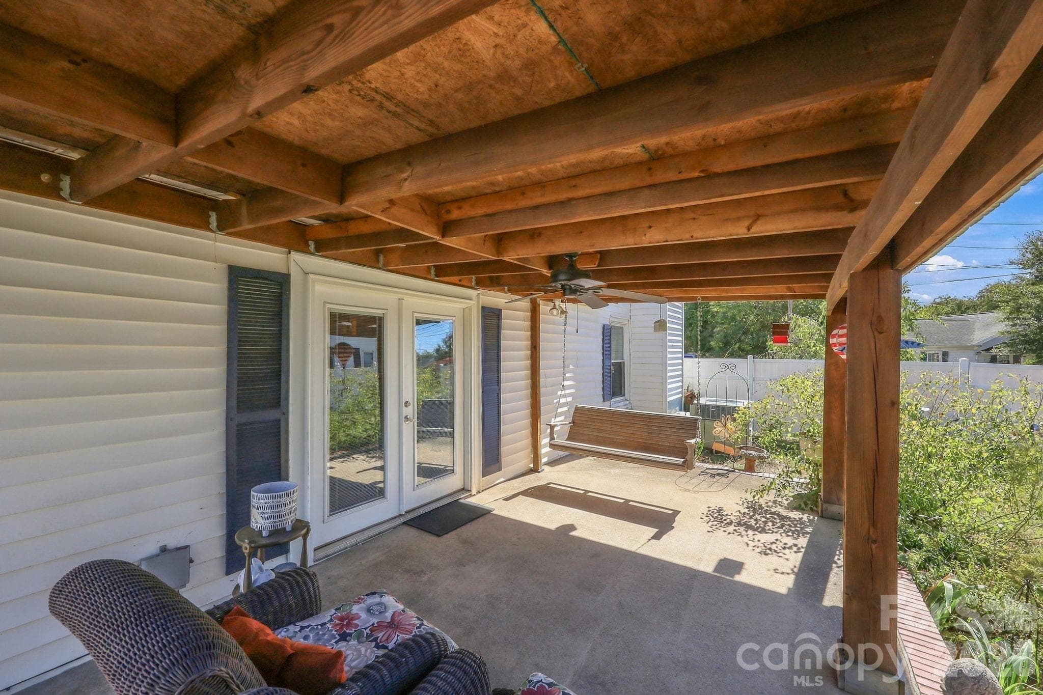 Covered back patio - 613 Salisbury Street, China Grove