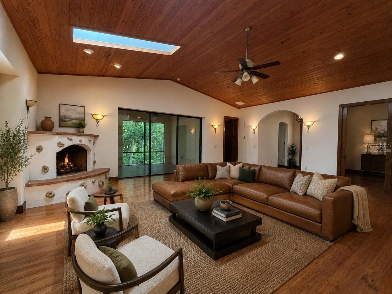 Virtually staged living room - 250 GARDEN ST, LAKE HELEN