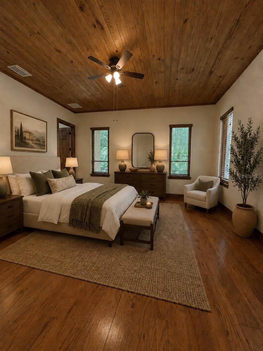 Virtual staged  primary bedroom - 250 GARDEN ST, LAKE HELEN