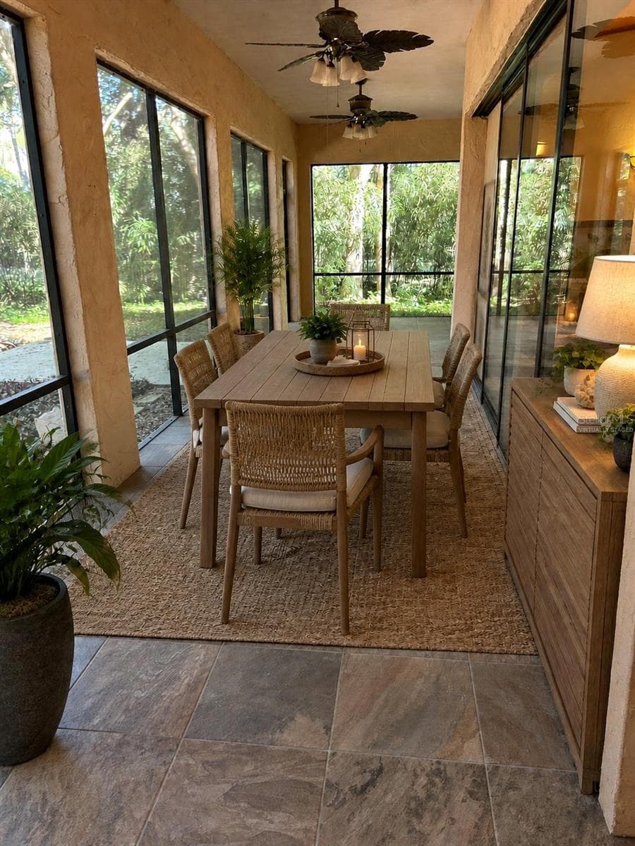Virtually staged eating area on porch. - 250 GARDEN ST, LAKE HELEN