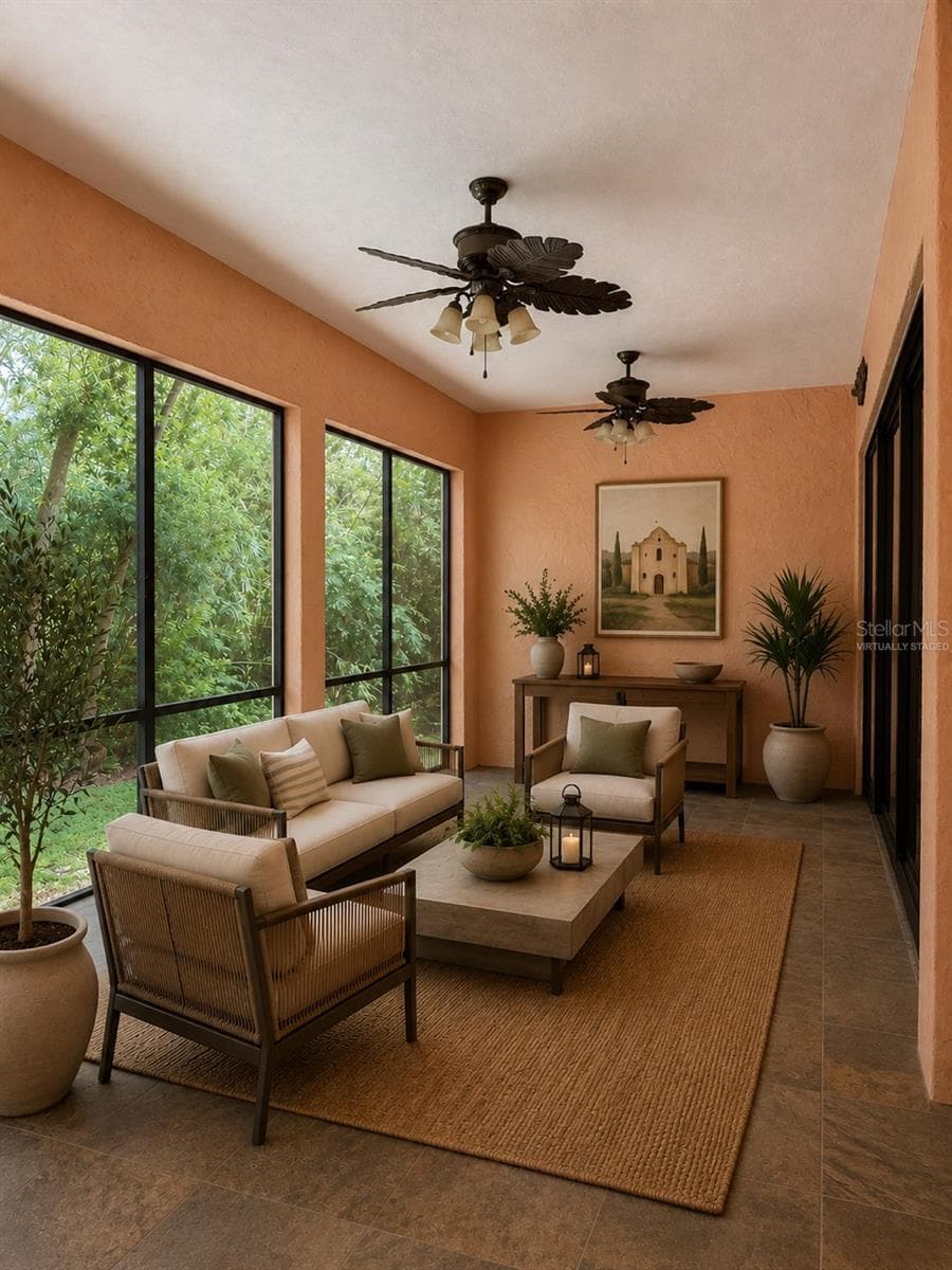 Virtually staged porch living area - 250 GARDEN ST, LAKE HELEN
