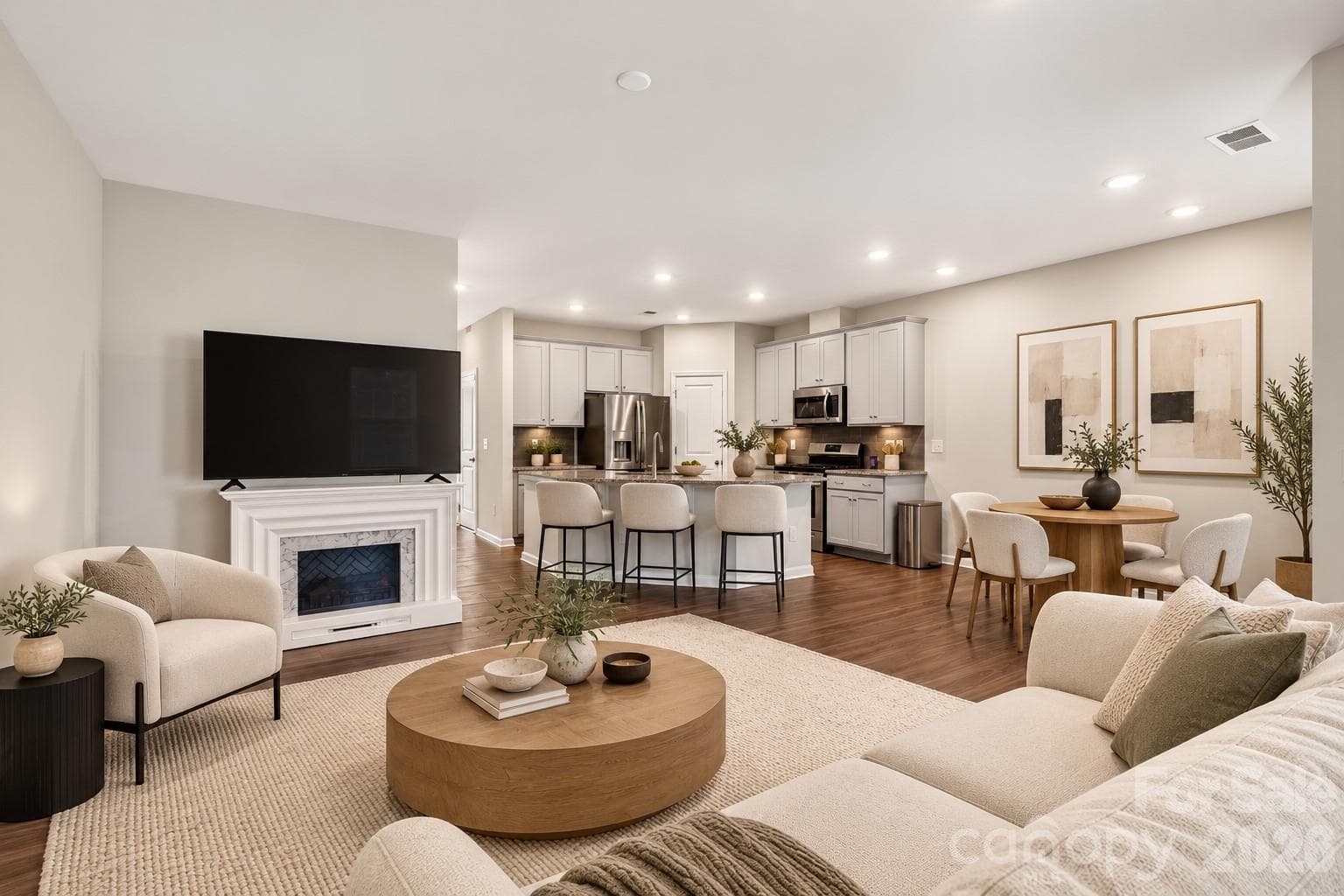 Staged Living Space - 13017 Cottage Crest Lane, Charlotte
