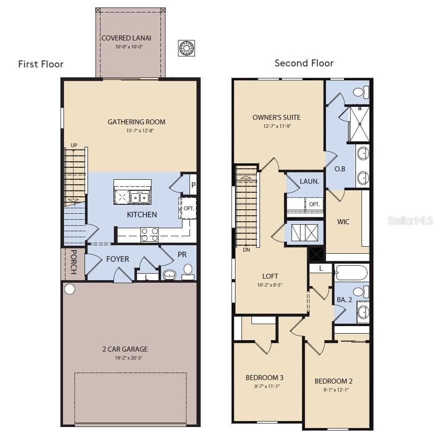 Floor Plan - Floor One and Two - 14078 WARD ROAD, ORLANDO