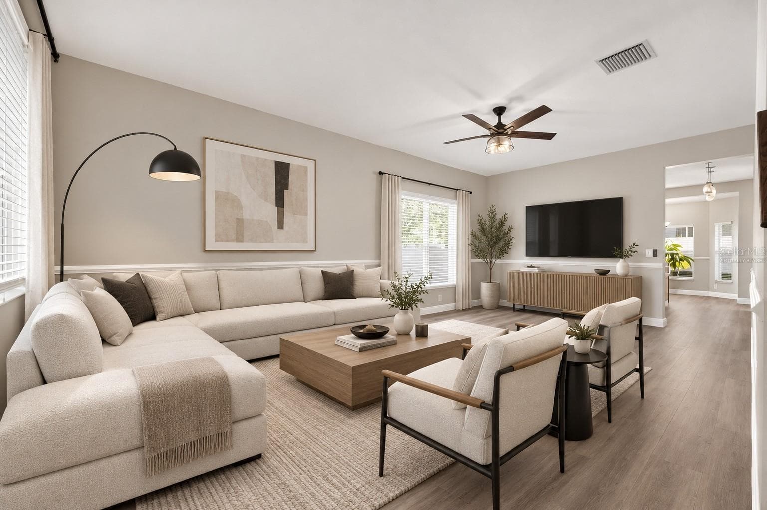 Virtually Staged Front Living Room - 10807 HOFFNER EDGE DR, RIVERVIEW