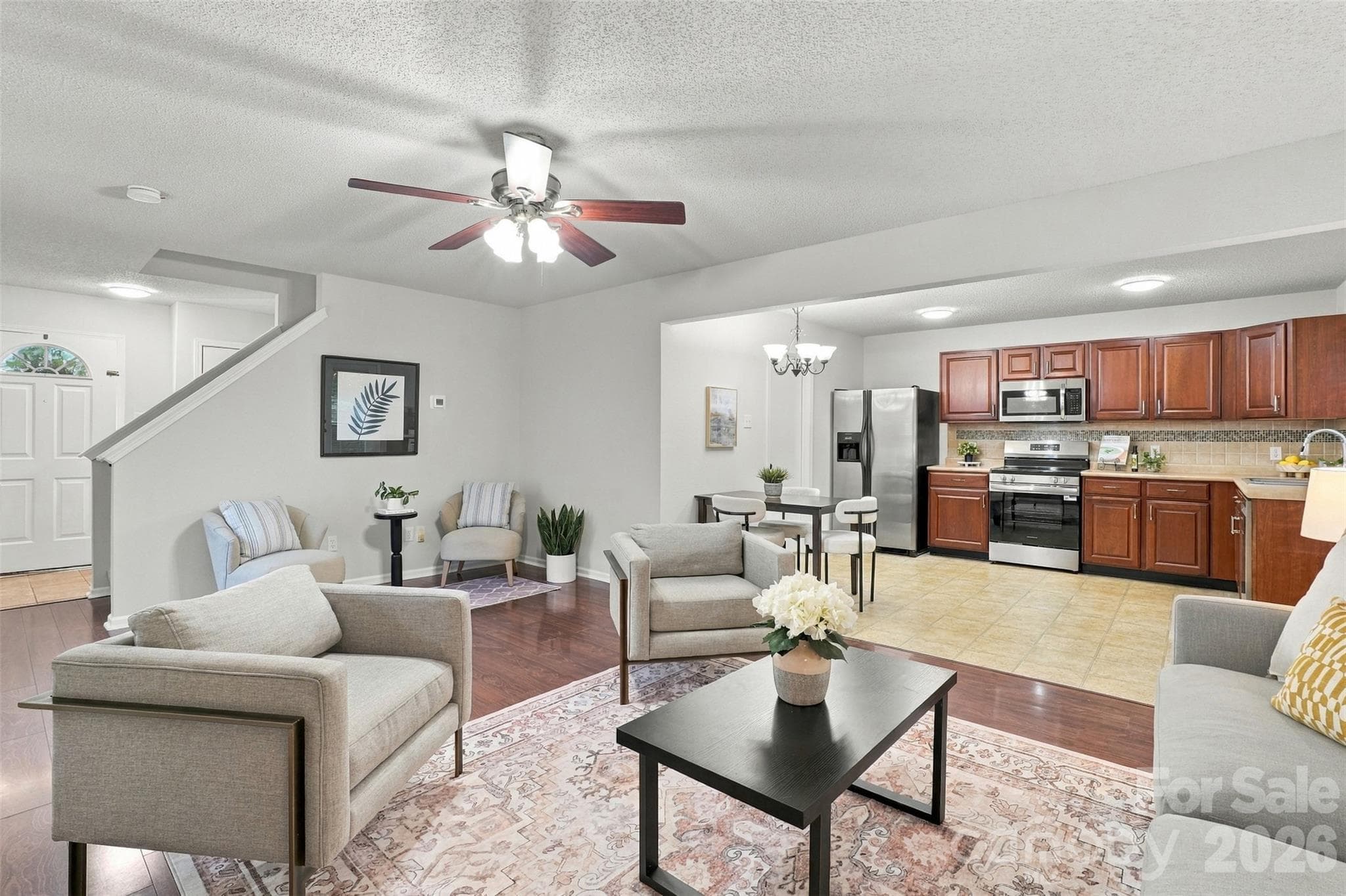 Great room view into kitchen.  Freshly painted throughout. - 1901 Beckwith Lane, Waxhaw