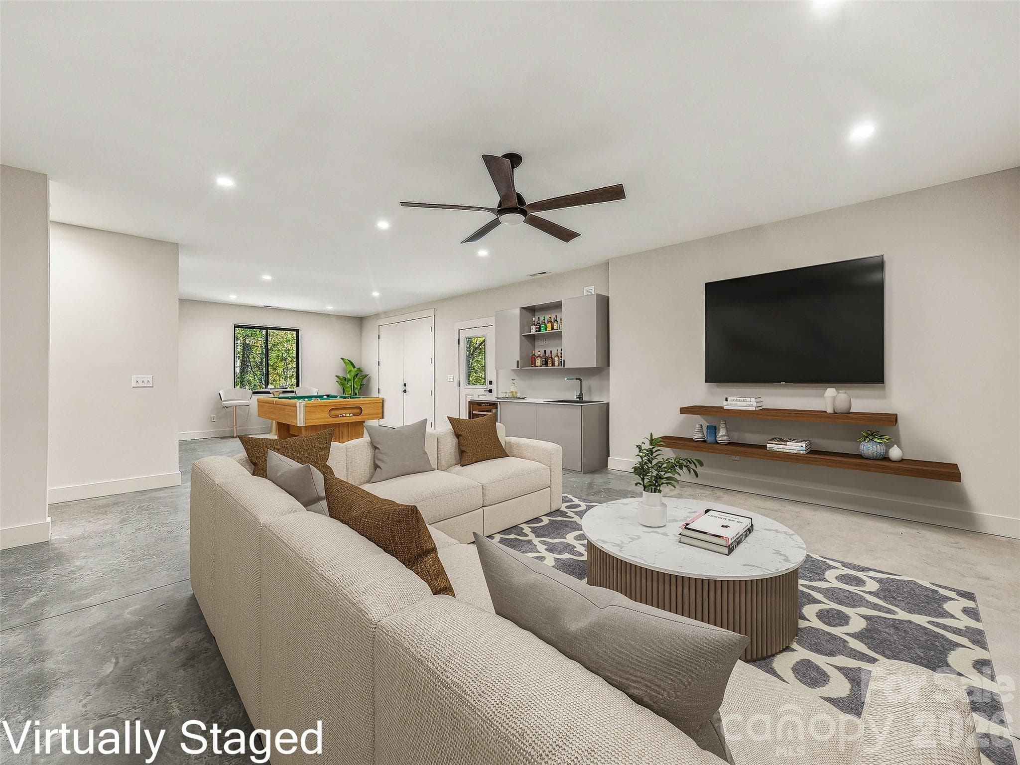 Flex space Staged as having a wet bar - 384 Green Hollow Lane, Brevard