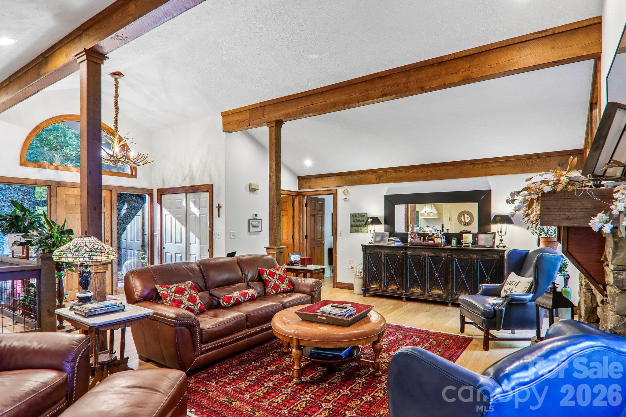 Living room view to the front door - 212 Pheasant Run, Hendersonville