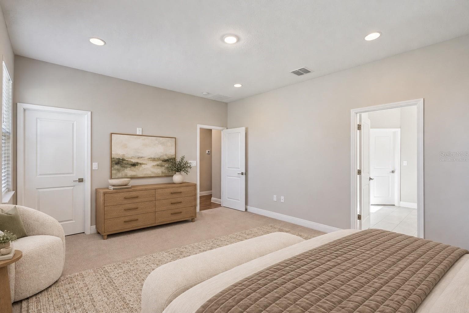 Virtually Staged Primary Bedroom - 4417 LIONS GATE AVE, CLERMONT
