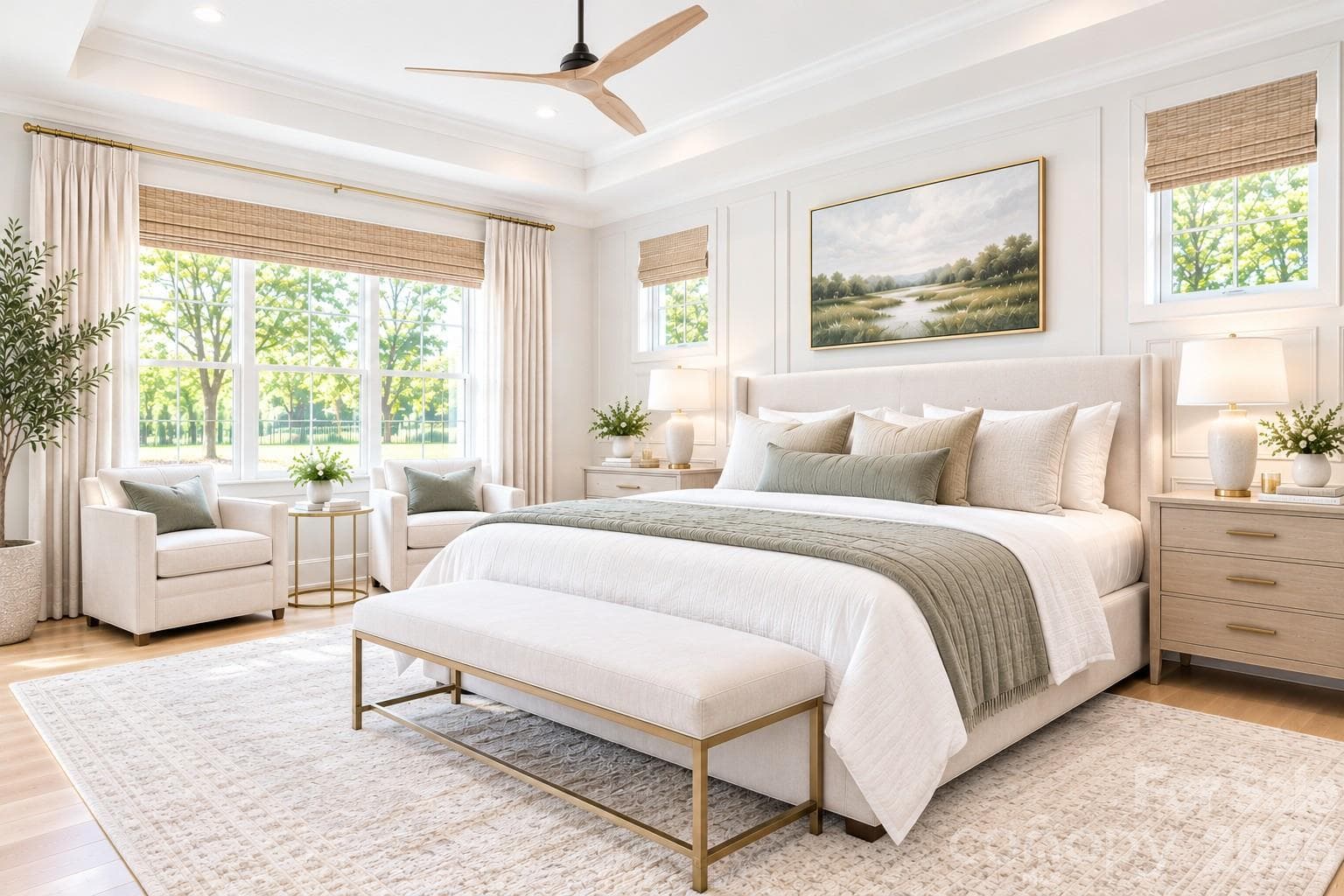 Primary bedroom on Main Virtually staged - 126 Manorly Lane, Mooresville