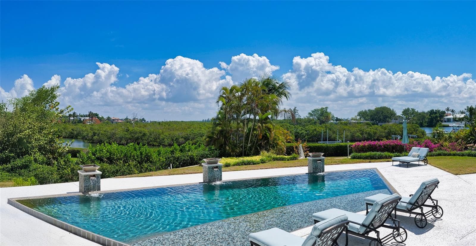 view of the pool and bayou - 4317 MIDNIGHT PASS RD, SARASOTA