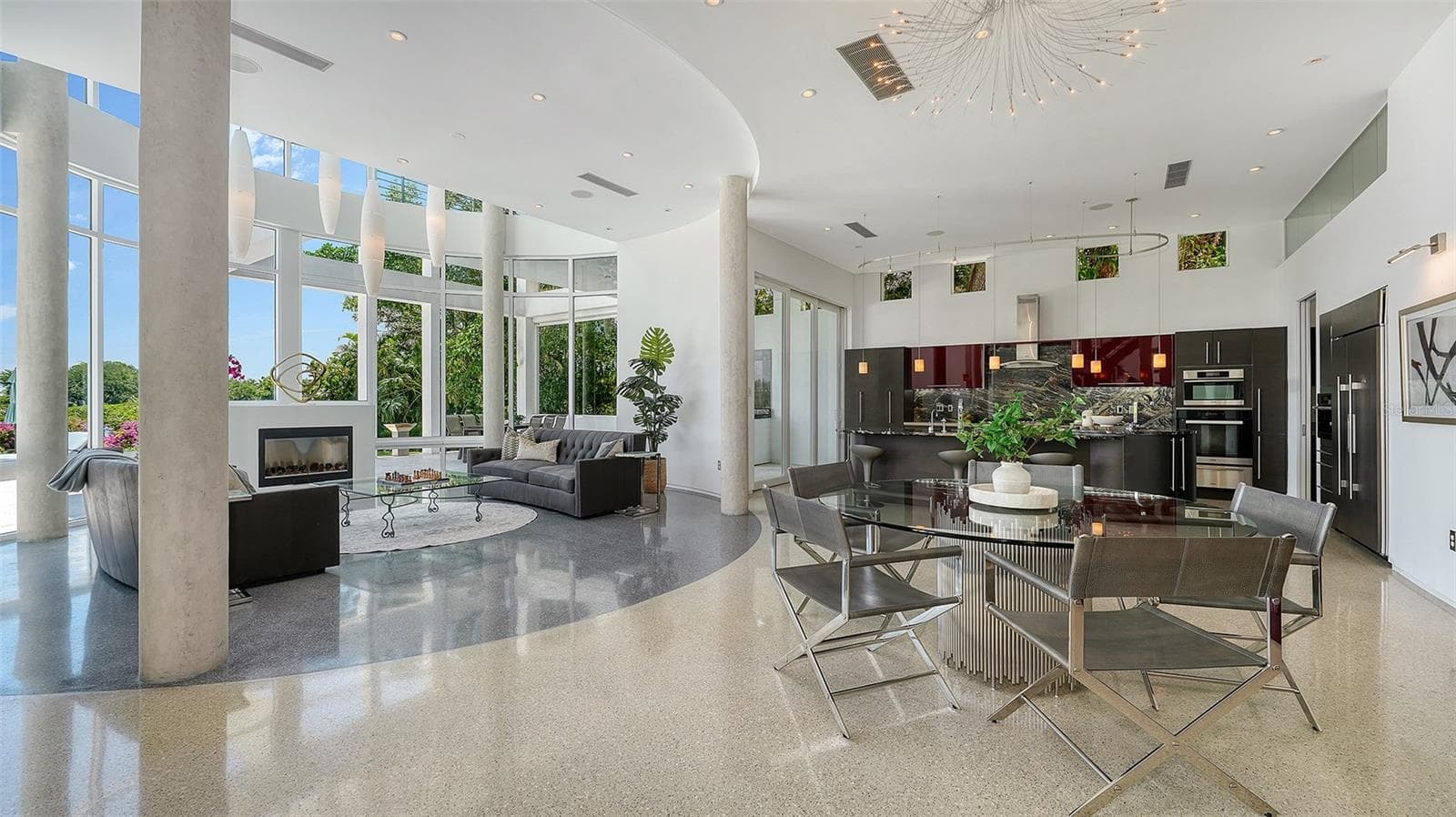 view of the dining area, living and kitchen - 4317 MIDNIGHT PASS RD, SARASOTA