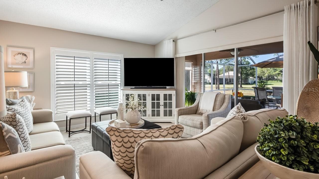 View of Golf Course from the Living Room - 3720 DOUNE WAY, CLERMONT