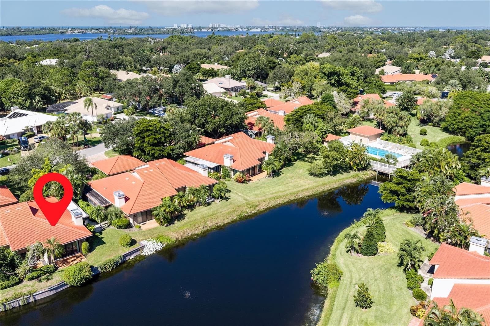 Aerial pin highlighting location within The Landings. - 1720 KESTRAL PARK WAY S #49, SARASOTA