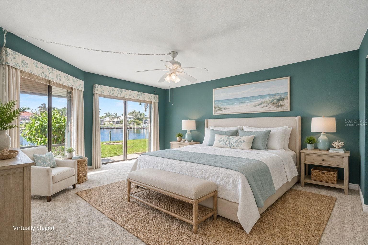 Virtually Staged Primary bedroom - 601 SHREVE ST #25A, PUNTA GORDA