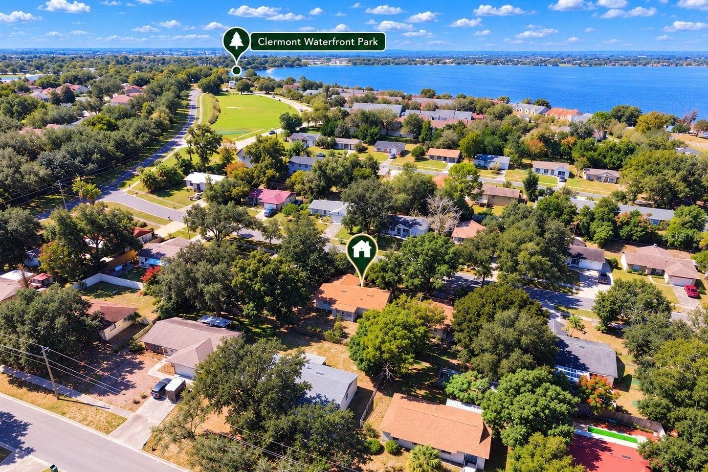 Aerial Facing West - 233 EDGEWOOD DR, CLERMONT