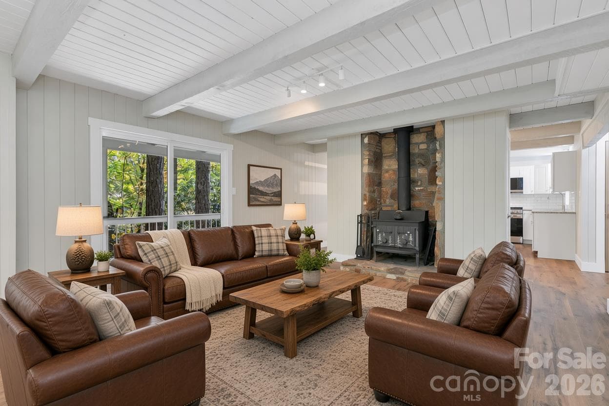 Virtually Staged Living Room - 1152 Soquili Drive, Brevard