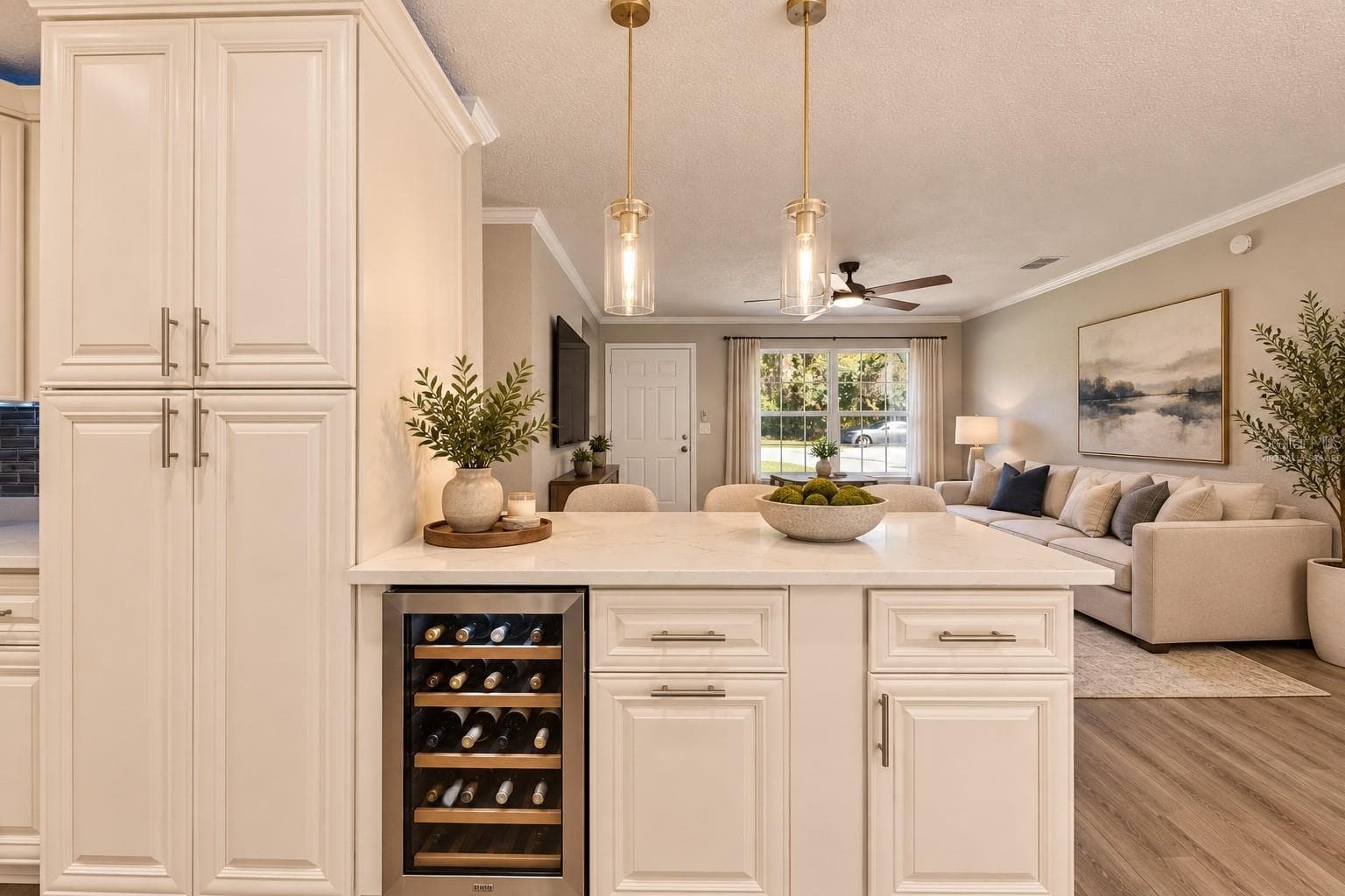 Virtually Staged Island Peninsula & Wine Cooler - 720 GEORGIA AVE, LONGWOOD