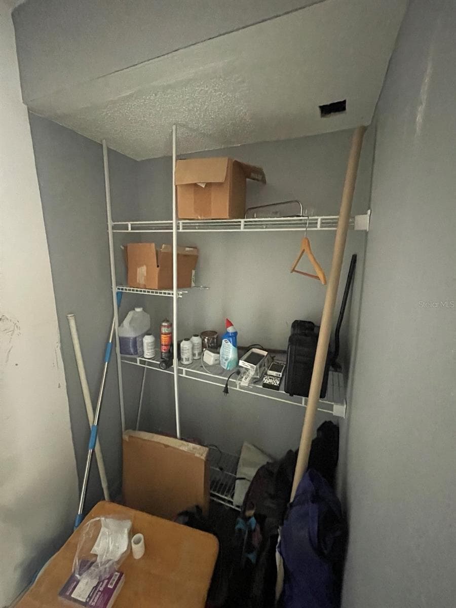 Interior pass through  storage & Clothes closet with shelving - 51 ISLAND WAY #1109, CLEARWATER