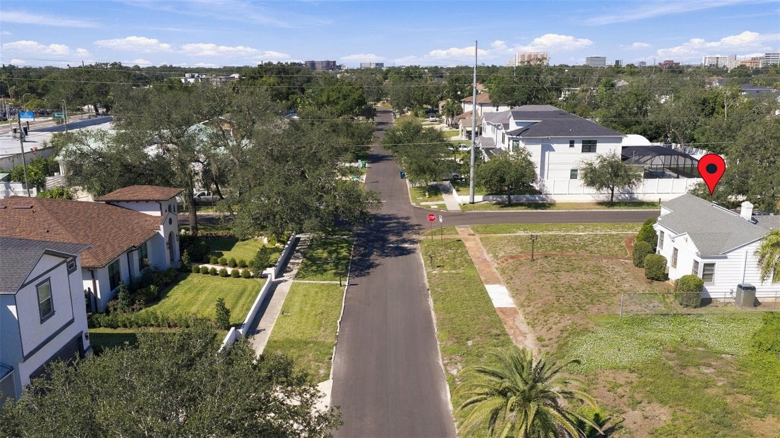 Overhead view West on North A Street to Westshore and Tampa International Airport - 3817 W NORTH A ST, TAMPA
