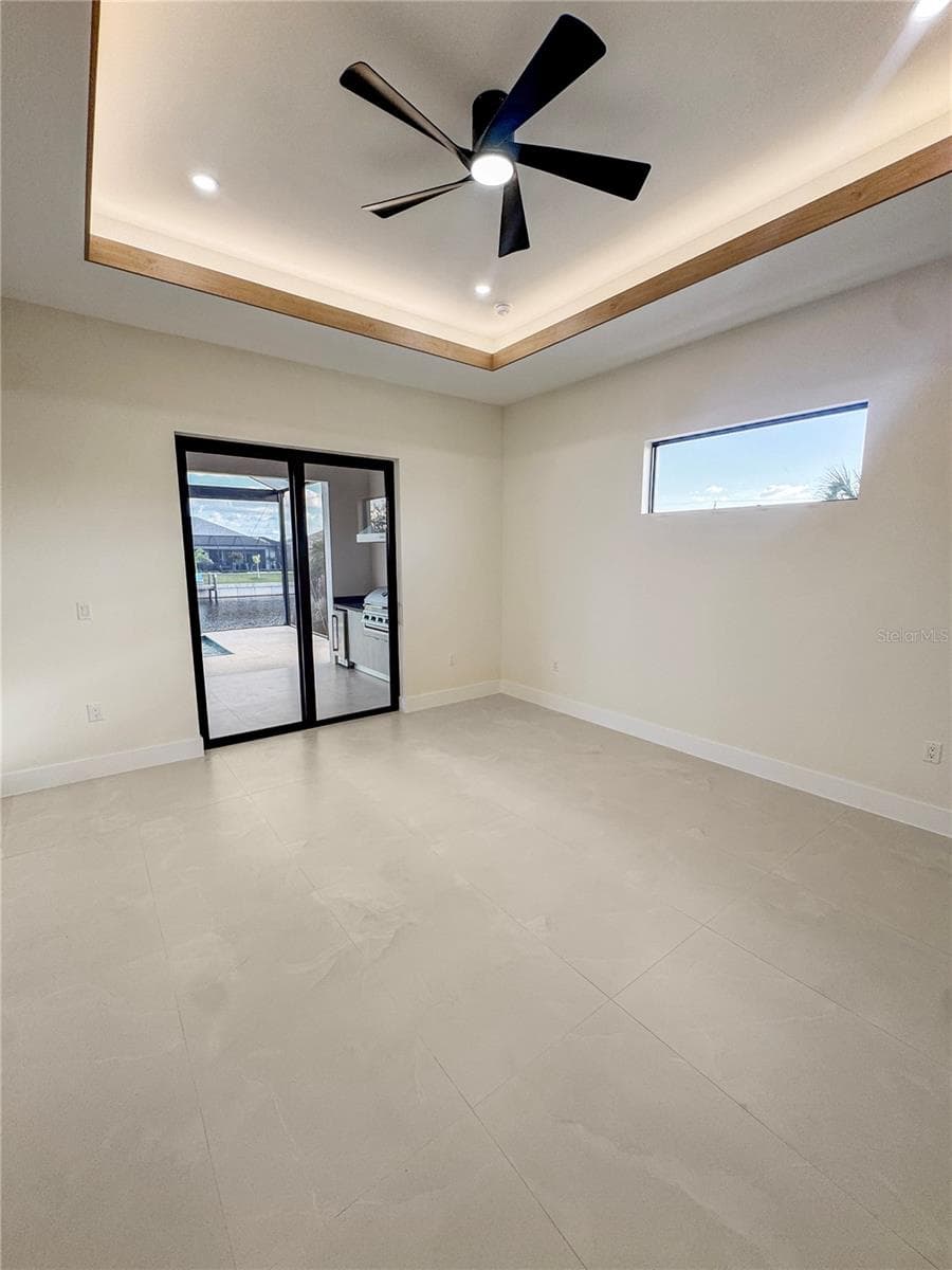 Master Bedroom with Custom Ceiling and Ceiling Fan - 8568 SANTA CRUZ DR, PORT CHARLOTTE