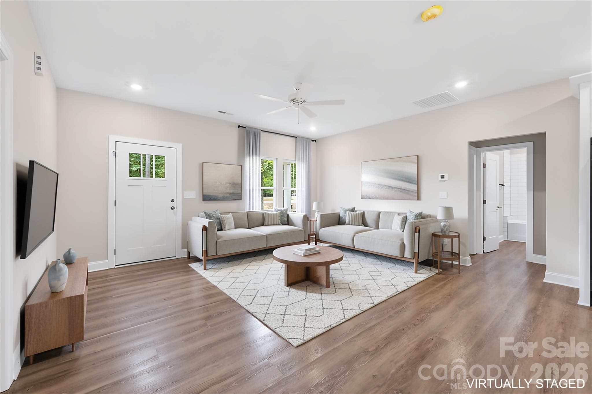 Virtually Staged Living Room - 318 Stanback Street, Mount Gilead