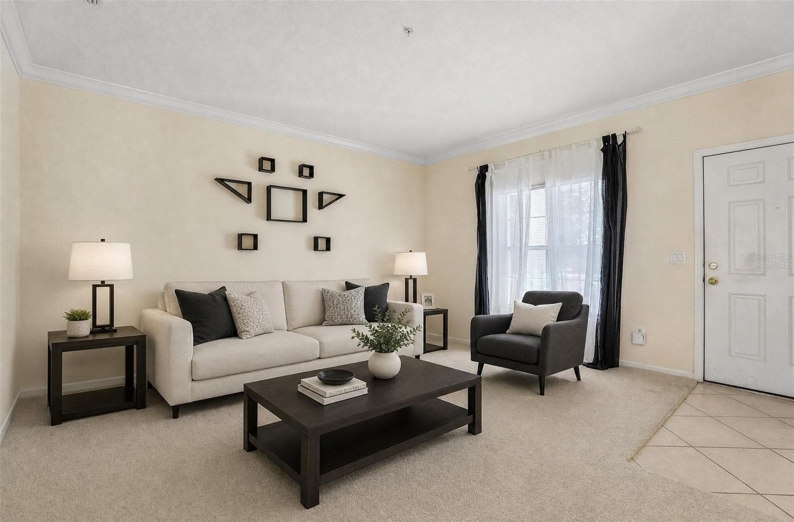 Formal living at the front of the home. Virtually Staged. - 8525 WATERWILLOW PL, ORLANDO