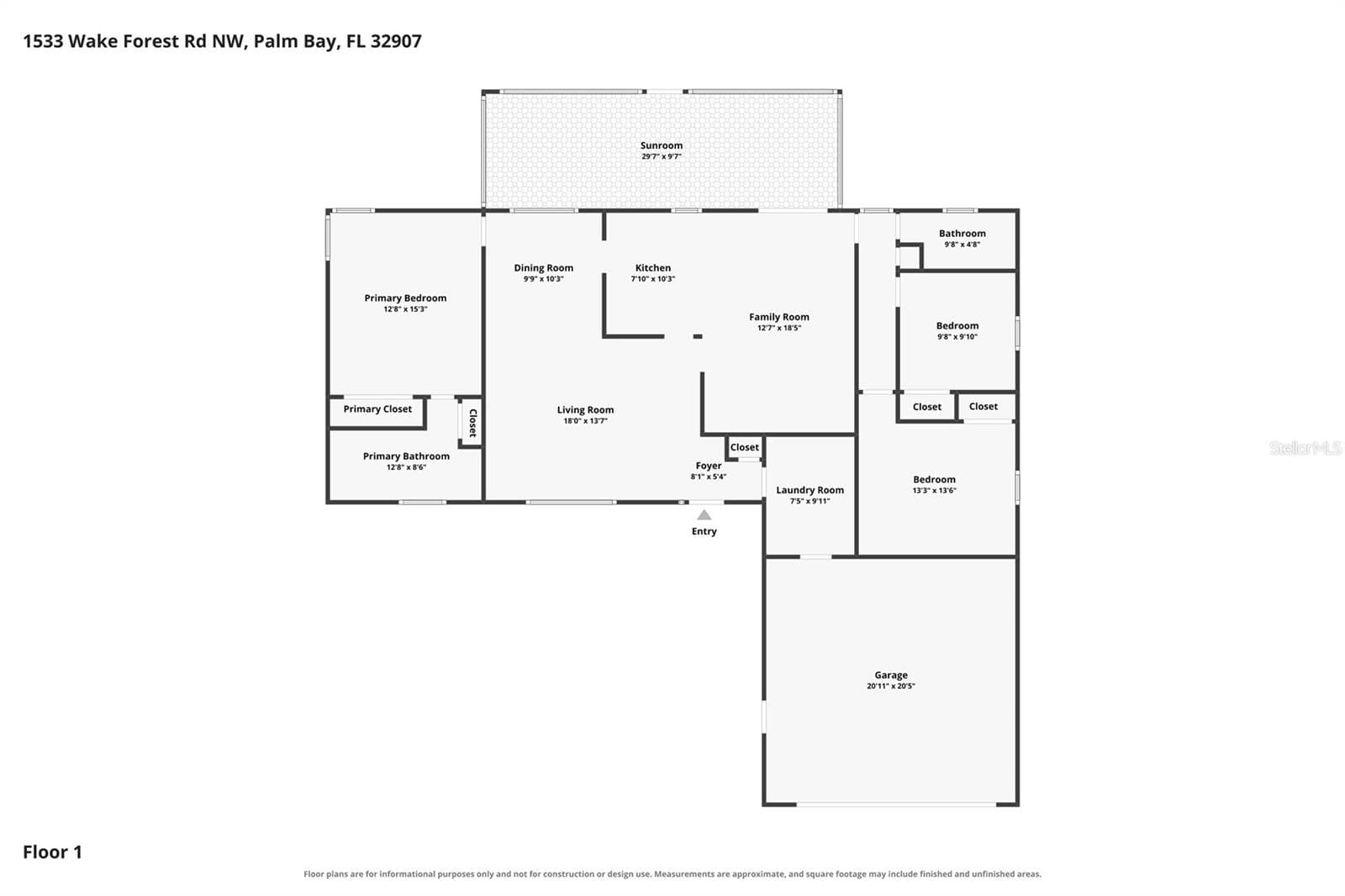 Floorplan - 1533 WAKE FOREST RD NW, PALM BAY