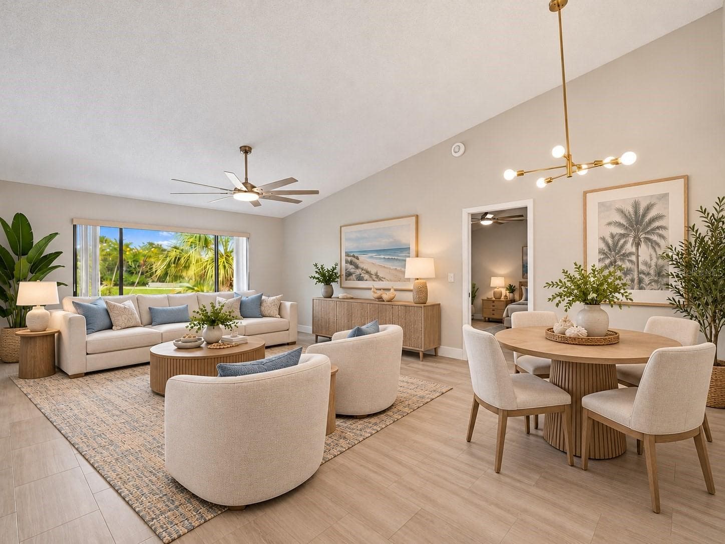 Virtural staged living dining - 2593 COUNTRYSIDE BLVD #7304, CLEARWATER