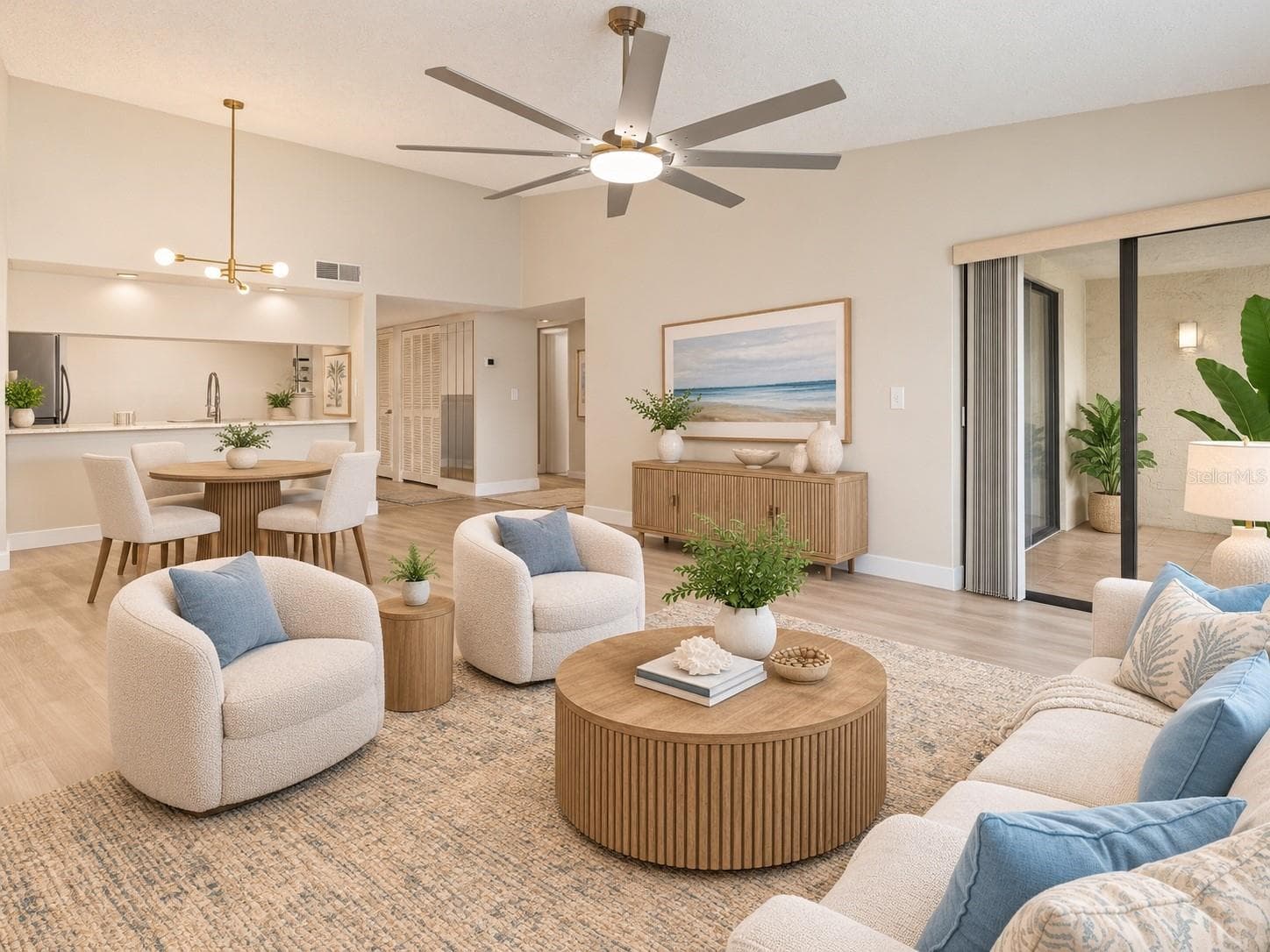 Virtural staged living dining - 2593 COUNTRYSIDE BLVD #7304, CLEARWATER