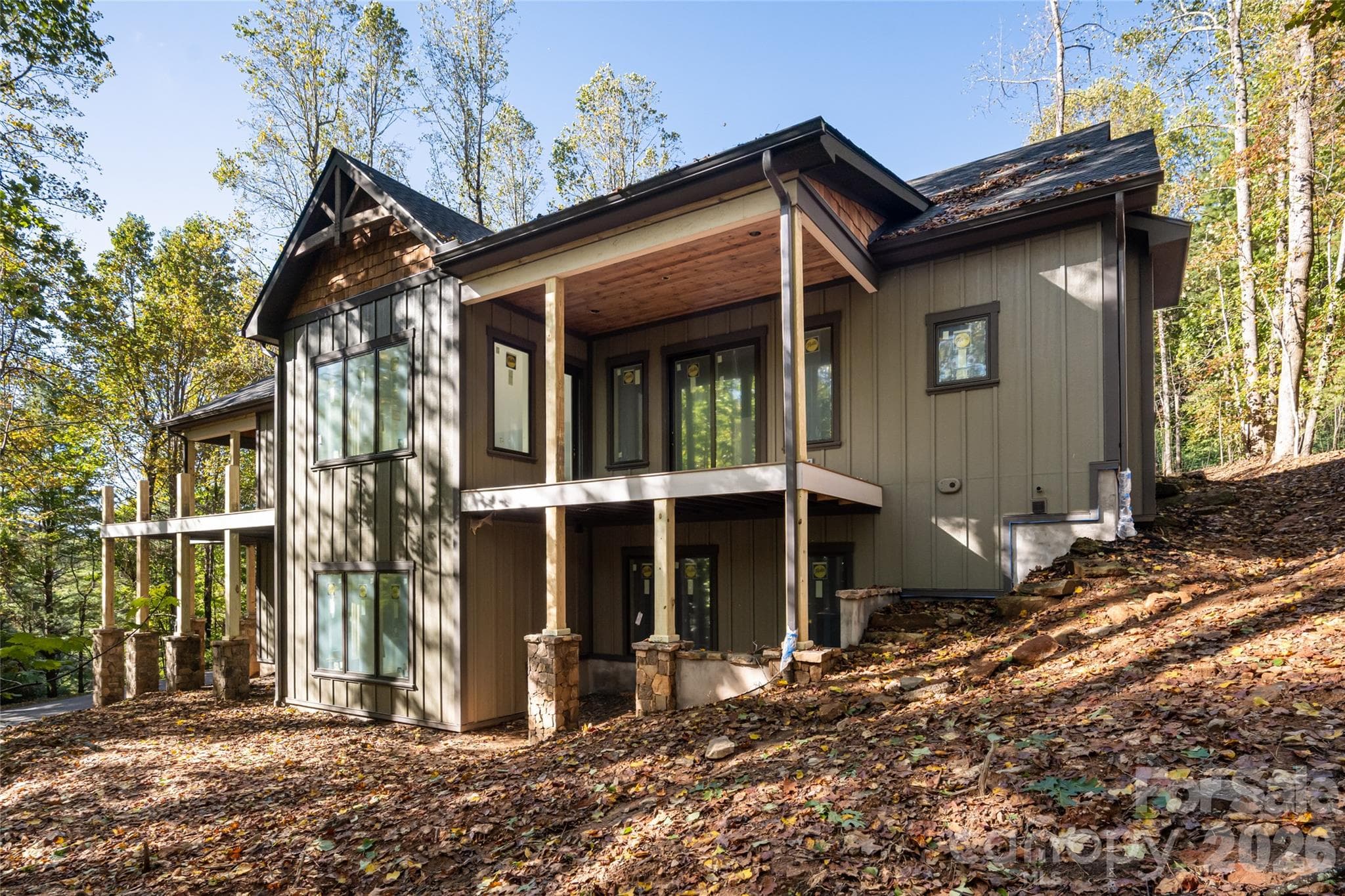 Back view of private covered deck off primary suite. - 200 Bent Pine Trace, Hendersonville