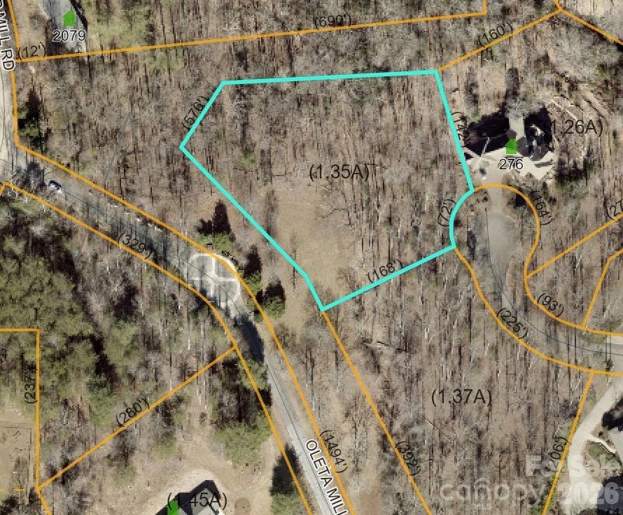 Aerial View with Lot Lines - 275 Stone Valley Way, Hendersonville