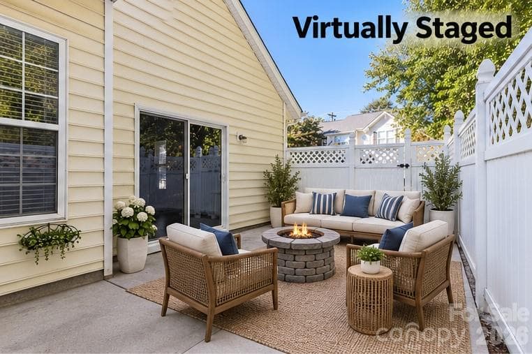 Outdoor patio virtually staged. - 701 Shellstone Place, Fort Mill