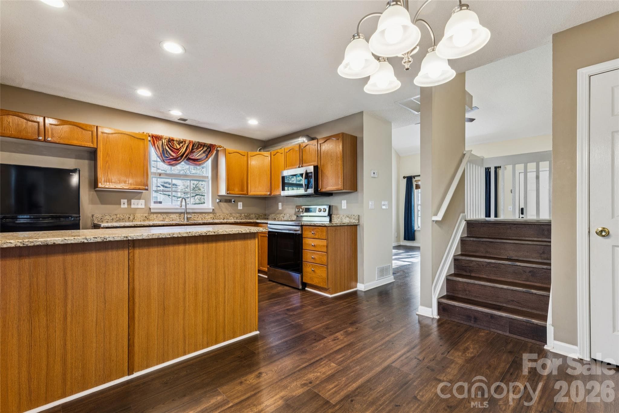 Kitchen and Stairs - 735 Mountainwater Drive, Charlotte